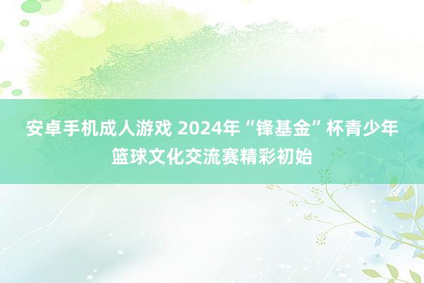 安卓手机成人游戏 2024年“锋基金”杯青少年篮球文化交流赛精彩初始