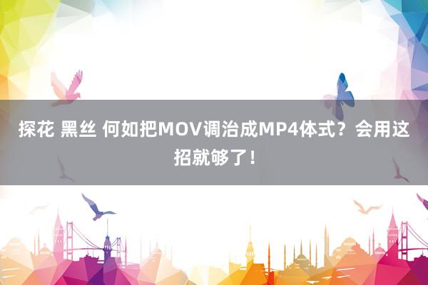 探花 黑丝 何如把MOV调治成MP4体式？会用这招就够了！