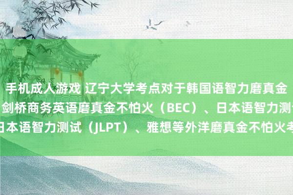 手机成人游戏 辽宁大学考点对于韩国语智力磨真金不怕火（TOPIK）、剑桥商务英语磨真金不怕火（BEC）、日本语智力测试（JLPT）、雅想等外洋磨真金不怕火考生入校应知